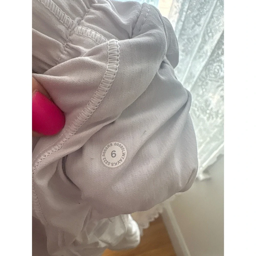 Lululemon Track That High-Rise‎ Lined Short White Athletic Running Shorts Size 6